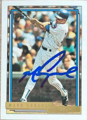 Mark Grace Signed 1992 Topps Gold Baseball Card - Chicago Cubs