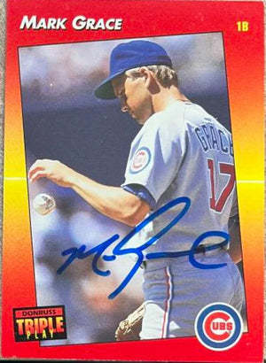 Mark Grace Signed 1992 Triple Play Baseball Card - Chicago Cubs