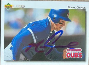 Mark Grace Signed 1992 Upper Deck Baseball Card - Chicago Cubs