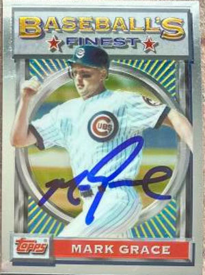 Mark Grace Signed 1993 Topps Finest Baseball Card - Chicago Cubs