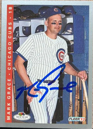 Mark Grace Signed 1993 Fleer Fruit of the Loom Baseball Card - Chicago Cubs