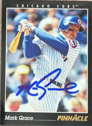 Mark Grace Signed 1993 Pinnacle Baseball Card - Chicago Cubs