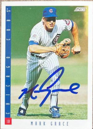 Mark Grace Signed 1993 Score Baseball Card - Chicago Cubs
