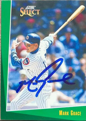 Mark Grace Signed 1993 Score Select Baseball Card - Chicago Cubs #73