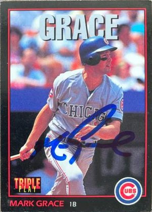 Mark Grace Signed 1993 Triple Play Baseball Card - Chicago Cubs #211