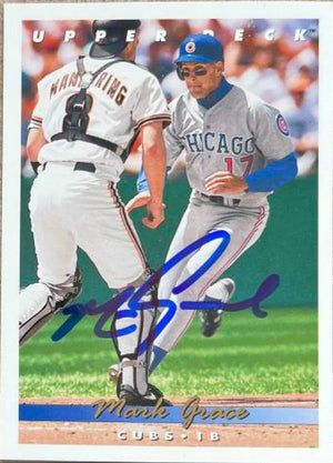 Mark Grace Signed 1993 Upper Deck Baseball Card - Chicago Cubs #573