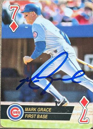 Mark Grace Signed 1994 Bicycle Aces Baseball Card - Chicago Cubs