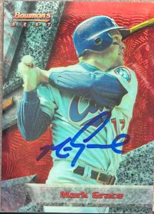 Mark Grace Signed 1994 Bowman's Best Baseball Card - Chicago Cubs
