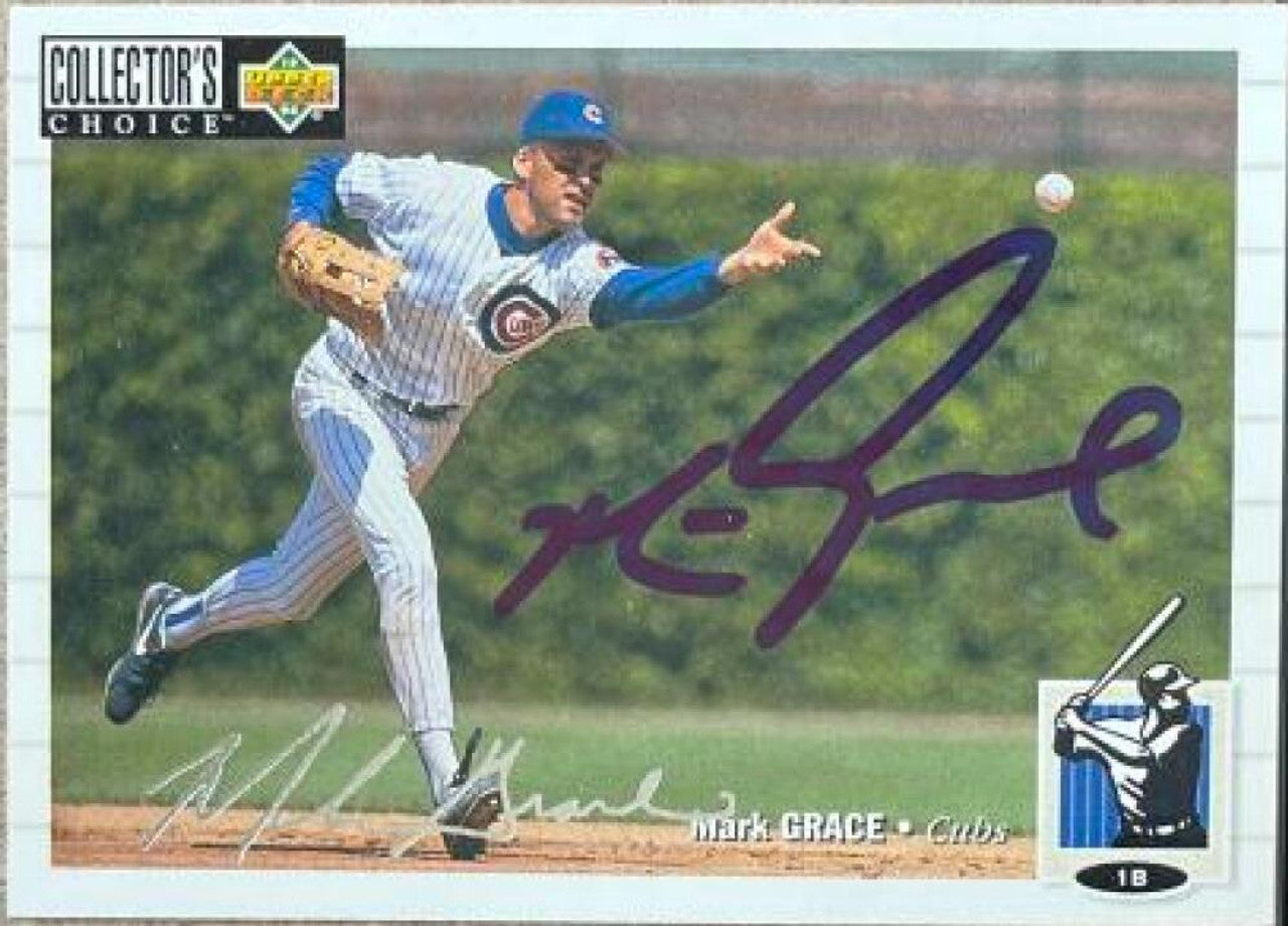 Mark Grace Signed 1994 Collector's Choice Silver Signature Baseball Card - Chicago Cubs