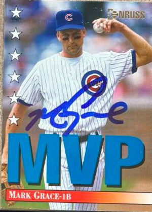 Mark Grace Signed 1994 Donruss MVPs Baseball Card - Chicago Cubs