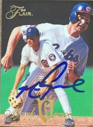 Mark Grace Signed 1994 Flair Baseball Card - Chicago Cubs