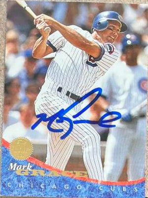 Mark Grace Signed 1994 Leaf Baseball Card - Chicago Cubs