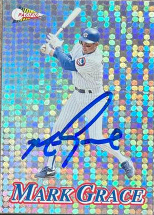 Mark Grace Signed 1994 Pacific Silver Prisms Circular Baseball Card - Chicago Cubs