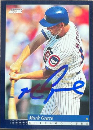Mark Grace Signed 1994 Score Baseball Card - Chicago Cubs