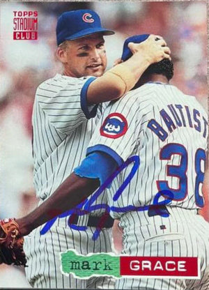 Mark Grace Signed 1994 Stadium Club Baseball Card - Chicago Cubs