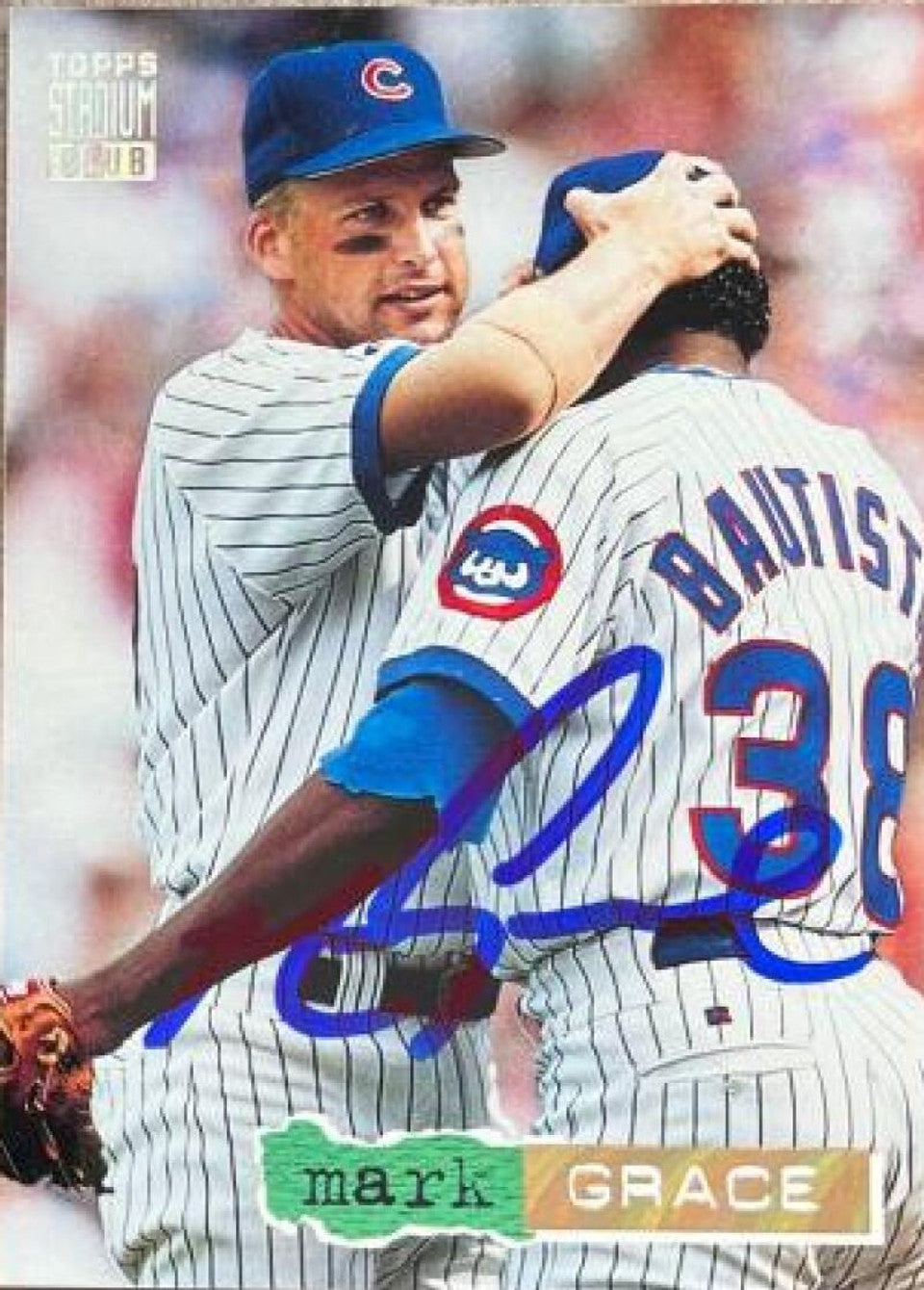 Mark Grace Signed 1994 Stadium Club Golden Rainbow Baseball Card - Chicago Cubs