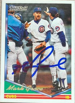Mark Grace Signed 1994 Topps Gold Baseball Card - Chicago Cubs
