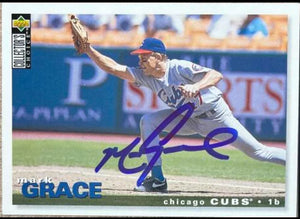 Mark Grace Signed 1995 Collector's Choice Baseball Card - Chicago Cubs