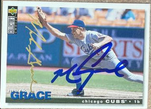 Mark Grace Signed 1995 Collector's Choice Gold Signature Baseball Card - Chicago Cubs