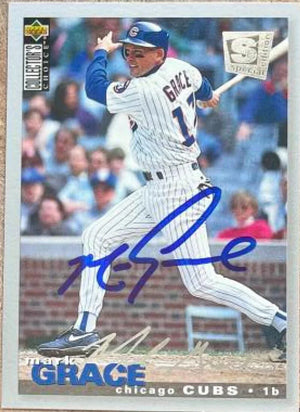 Mark Grace Signed 1995 Collector's Choice Special Edition Silver Signature Baseball Card - Chicago Cubs