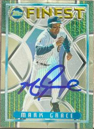 Mark Grace Signed 1995 Topps Finest Baseball Card - Chicago Cubs
