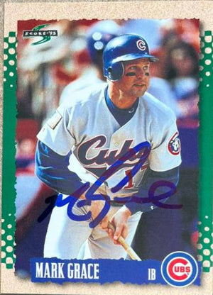 Mark Grace Signed 1995 Score Baseball Card - Chicago Cubs