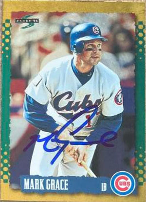 Mark Grace Signed 1995 Score Gold Rush Baseball Card - Chicago Cubs