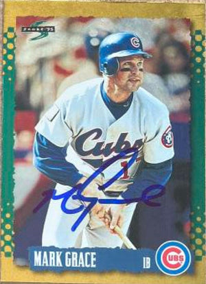 Mark Grace Signed 1995 Score Gold Rush Baseball Card - Chicago Cubs