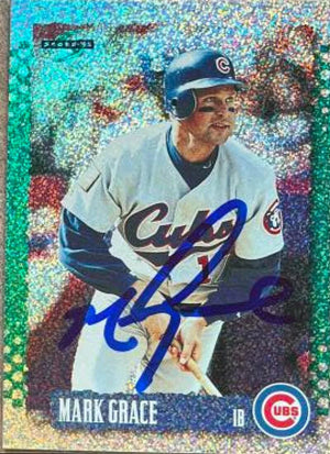 Mark Grace Signed 1995 Score Platinum Baseball Card - Chicago Cubs