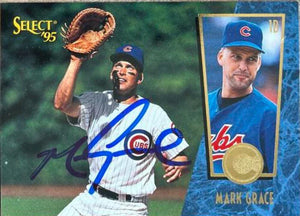 Mark Grace Signed 1995 Score Select Baseball Card - Chicago Cubs