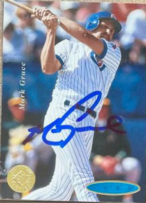 Mark Grace Signed 1995 SP Championship Baseball Card - Chicago Cubs