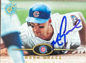 Mark Grace Signed 1995 Stadium Club Baseball Card - Chicago Cubs #393