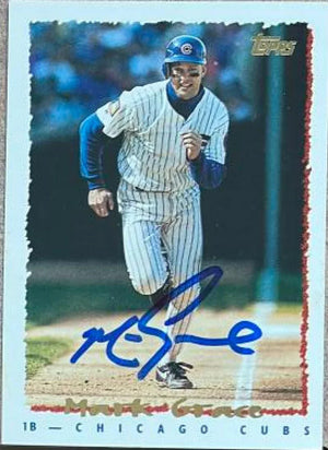 Mark Grace Signed 1995 Topps Baseball Card - Chicago Cubs