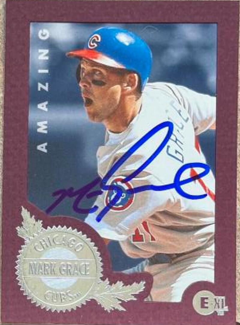 Mark Grace Signed 1996 E-Motion XL Baseball Card - Chicago Cubs #155