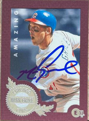 Mark Grace Signed 1996 E-Motion XL Baseball Card - Chicago Cubs #155