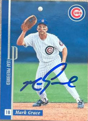Mark Grace Signed 1996 Leaf Preferred Baseball Card - Chicago Cubs #51