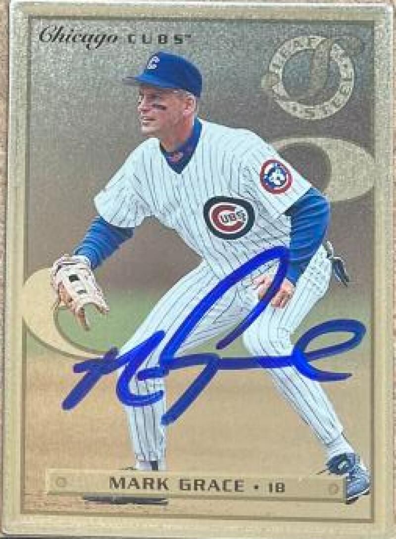 Mark Grace Signed 1996 Leaf Preferred Steel Baseball Card - Chicago Cubs #54