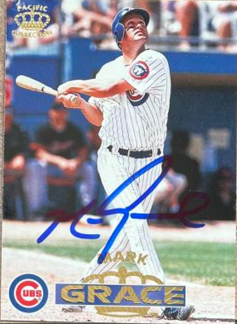 Mark Grace Signed 1996 Pacific Crown Collection Baseball Card - Chicago Cubs #31