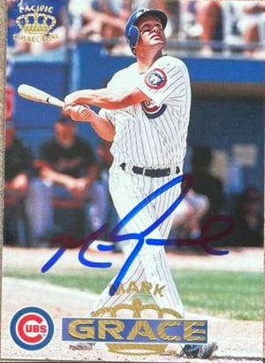 Mark Grace Signed 1996 Pacific Crown Collection Baseball Card - Chicago Cubs #31