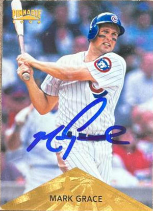 Mark Grace Signed 1996 Pinnacle Baseball Card - Chicago Cubs #243