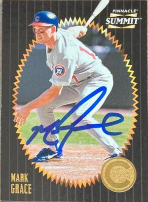 Mark Grace Signed 1996 Pinnacle Summit Baseball Card - Chicago Cubs #145