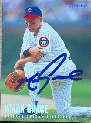 Mark Grace Signed 1996 Fleer Tiffany Baseball Card - Chicago Cubs #319