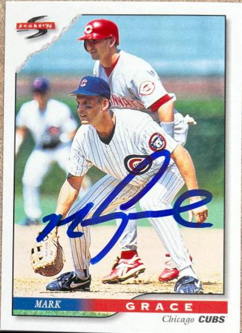 Mark Grace Signed 1996 Score Baseball Card - Chicago Cubs #19