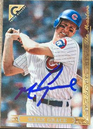 Mark Grace Signed 1996 Topps Gallery Baseball Card - Chicago Cubs #180