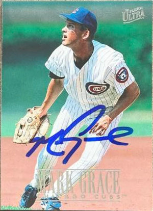 Mark Grace Signed 1996 Fleer Ultra Baseball Card - Chicago Cubs #168