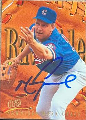 Mark Grace Signed 1996 Fleer Ultra Rawhide Baseball Card - Chicago Cubs #3