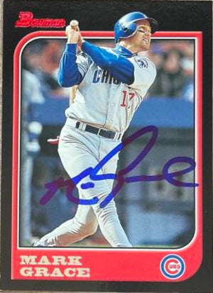 Mark Grace Signed 1997 Bowman Baseball Card - Chicago Cubs #237