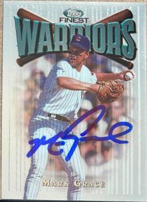 Mark Grace Signed 1997 Topps Finest Baseball Card - Chicago Cubs #141