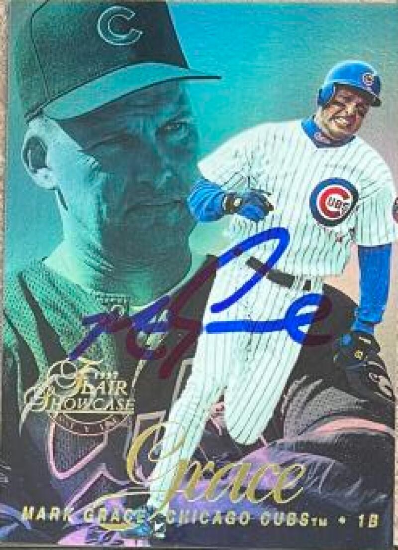Mark Grace Signed 1997 Flair Showcase Baseball Card - Chicago Cubs #172