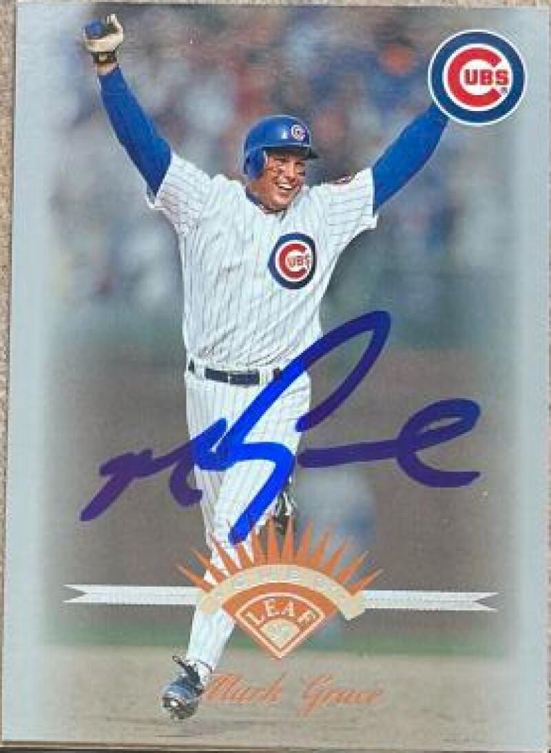 Mark Grace Signed 1997 Leaf Baseball Card - Chicago Cubs #13